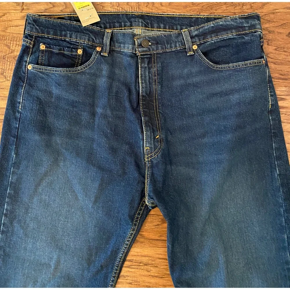 Levis 505 Regular Fit Dark Wash Jeans Mens 40x32 Straight Leg Blue 005051455